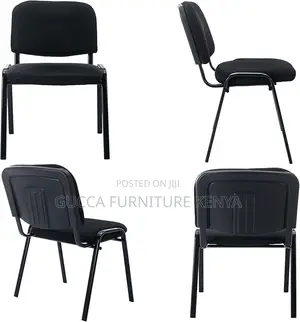 Office Chairs: Stackable Guest Chairs With Upholstered Back