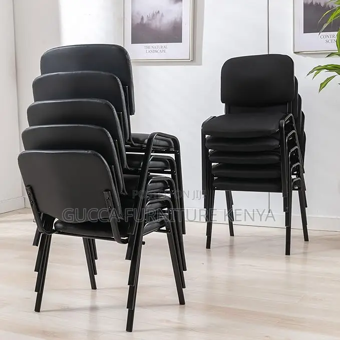 Office Chairs: Stackable Guest Chairs With Upholstered Back