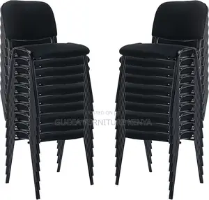 Office Chairs: Stackable Guest Chairs With Upholstered Back