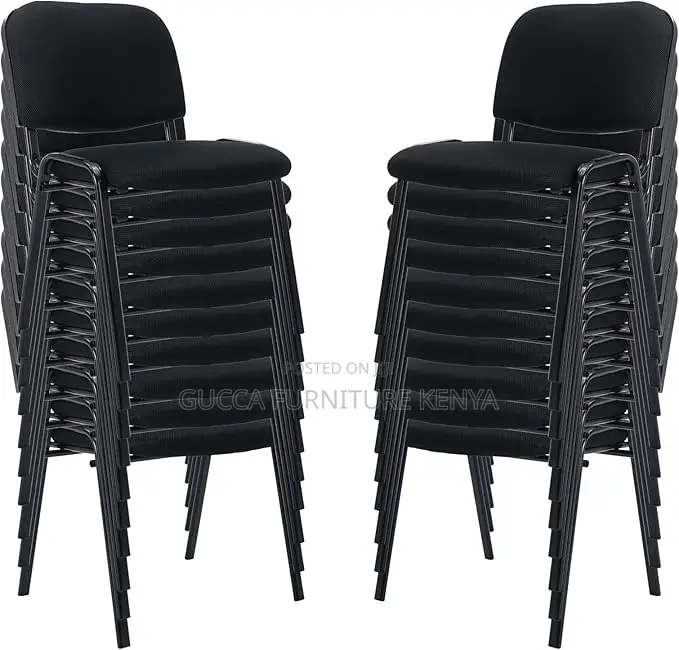 Office Chairs: Stackable Guest Chairs With Upholstered Back