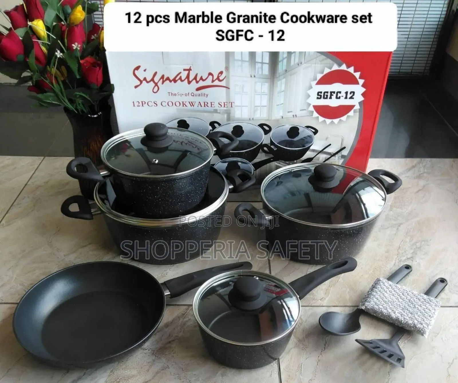 12 PCS Signature Marble Cookware Set