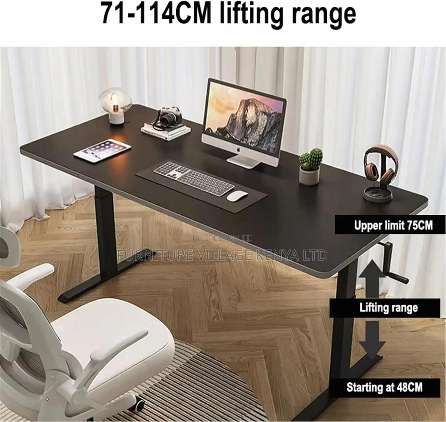 Office Desk: Mannual Lifting Adjustable Desk