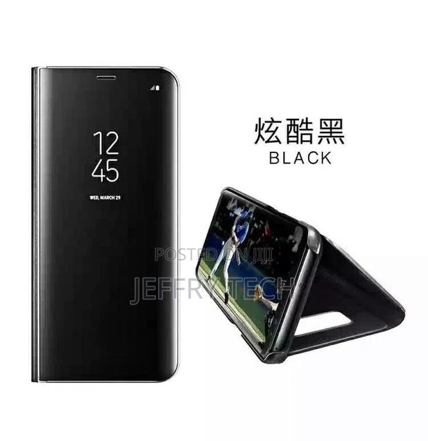 Samsung Galaxy S6 Edge Clear View Stand Cover Case - Black - main view
