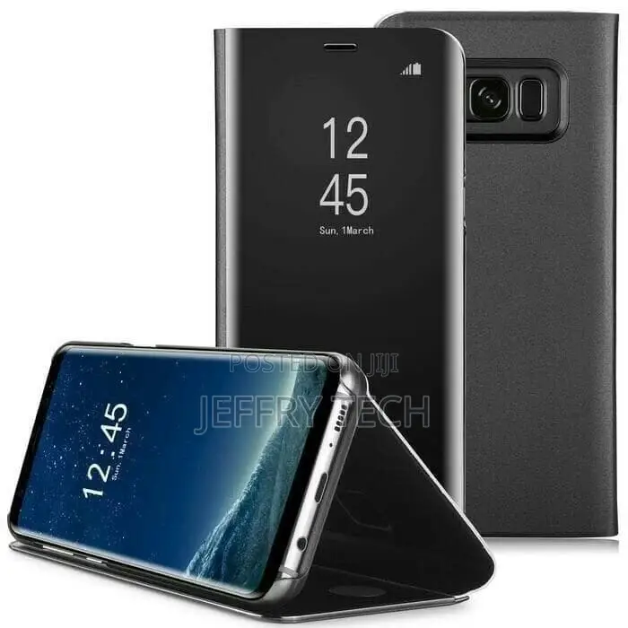 Samsung Galaxy S6 Edge Clear View Stand Cover Case - Black