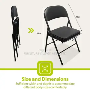 Office Chair :Foldable Black Chair With Metal Frame
