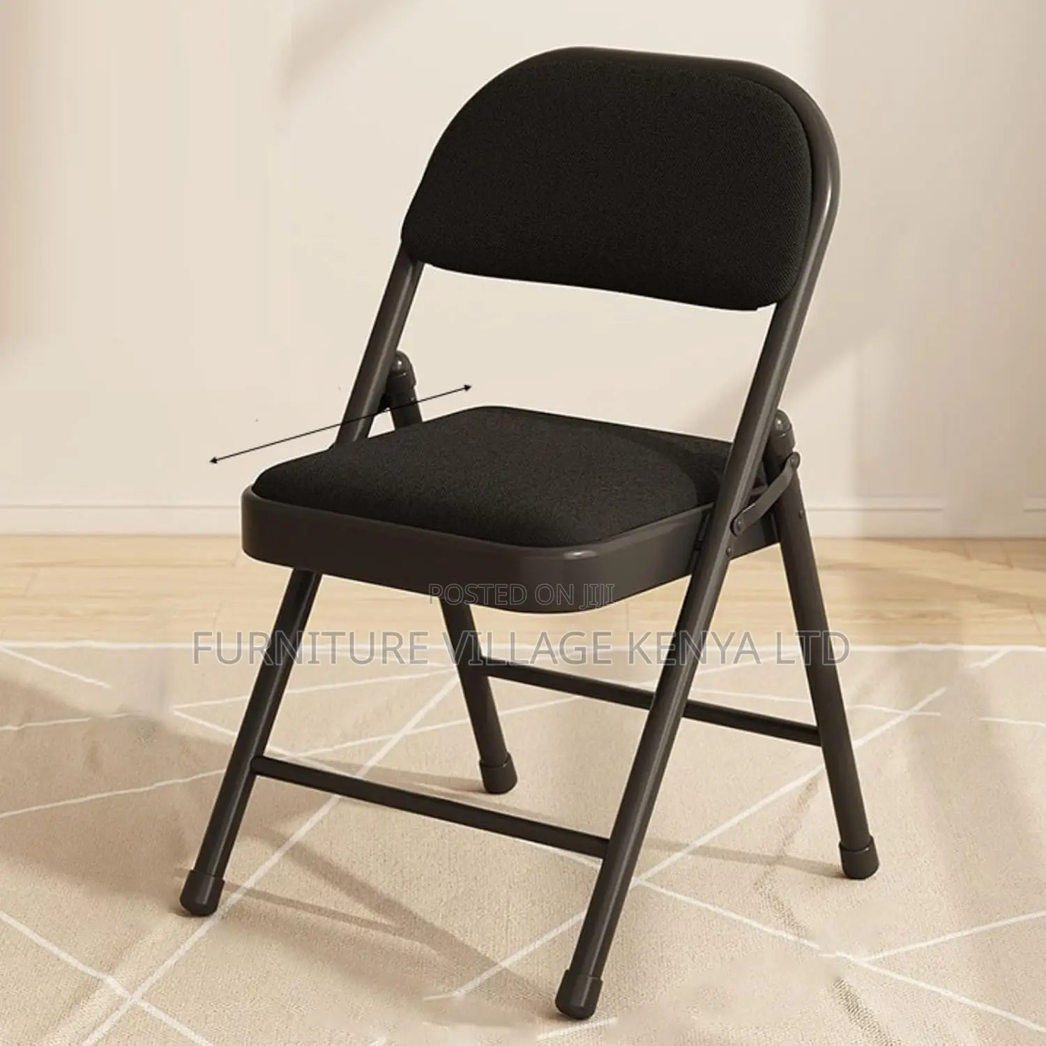 Office Chair :Foldable Black Chair With Metal Frame