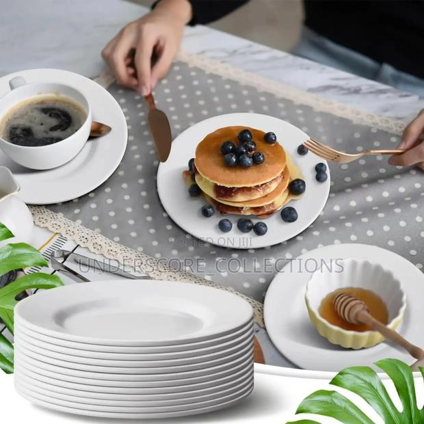 High-Quality Flat Ceramic Plates .Sizes: 6 Inches (Saucer)
