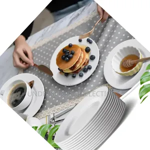 High-Quality Flat Ceramic Plates Available in Sizes.