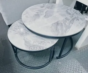 2 in 1pure Marble Table With Black Stand