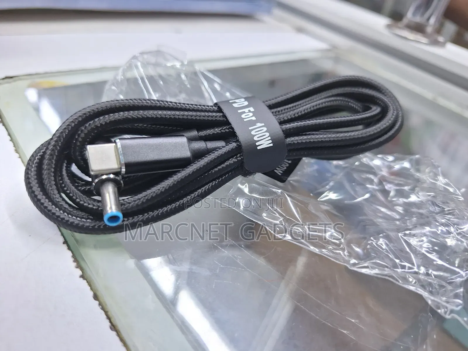 Braided Type C to Bluepin Cable 100W Power