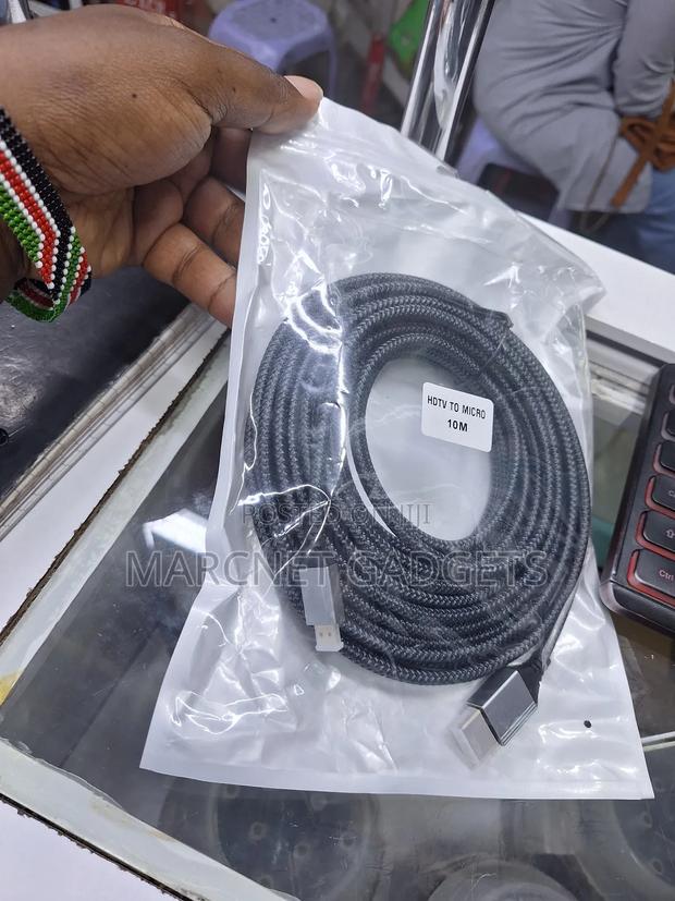 Micro Hdmi to Hdmi Cable Braided 10M Long DSLR to Capture - thumbnail 2