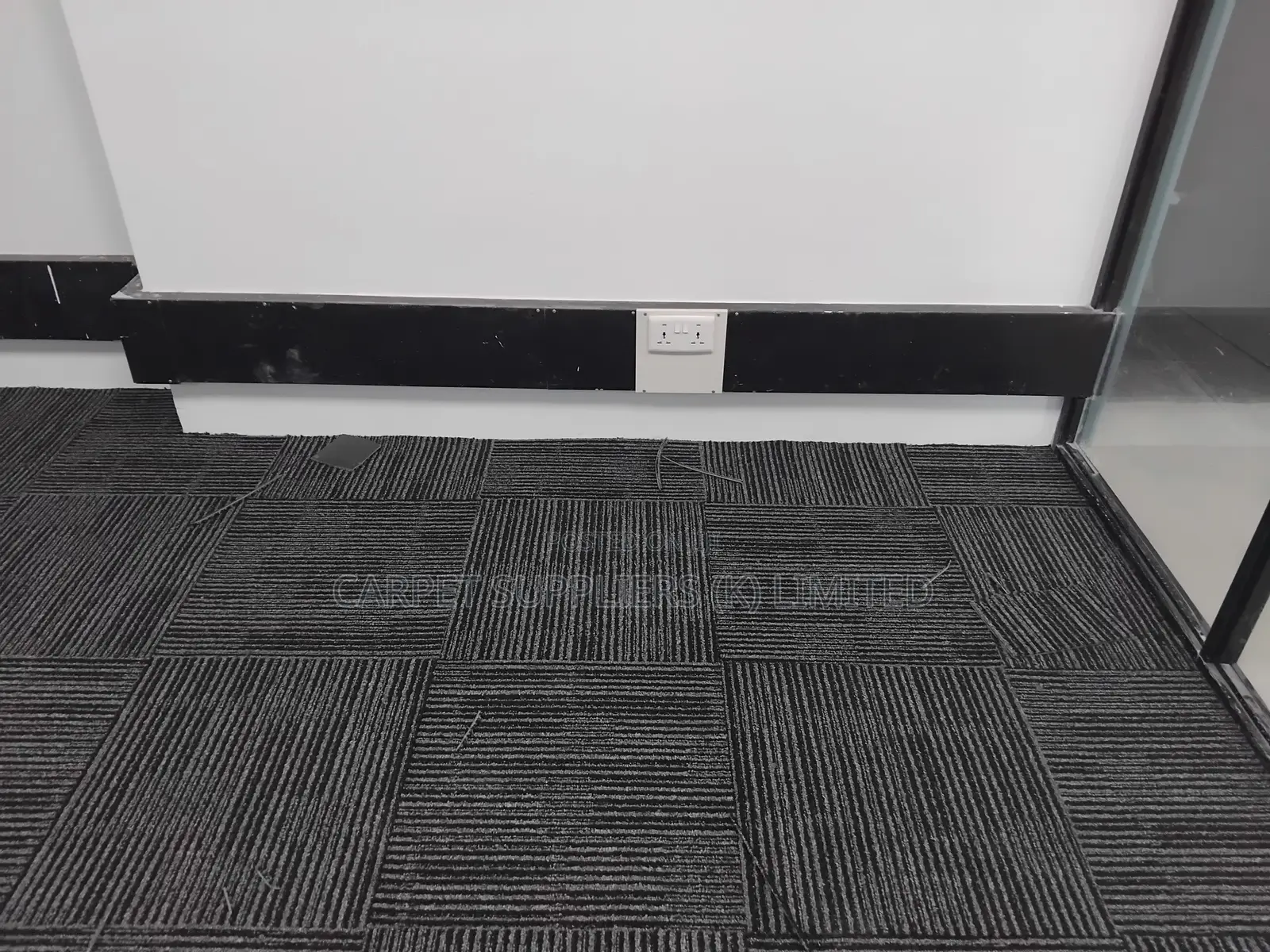 Grey Fitted Carpet Tiles