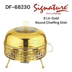 Fancy Gold Cheffing Dishes.8 Litre Round Cheffing.