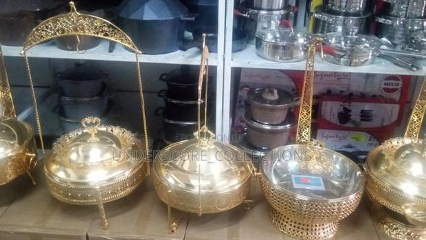 Fancy Gold Cheffing Dishes.