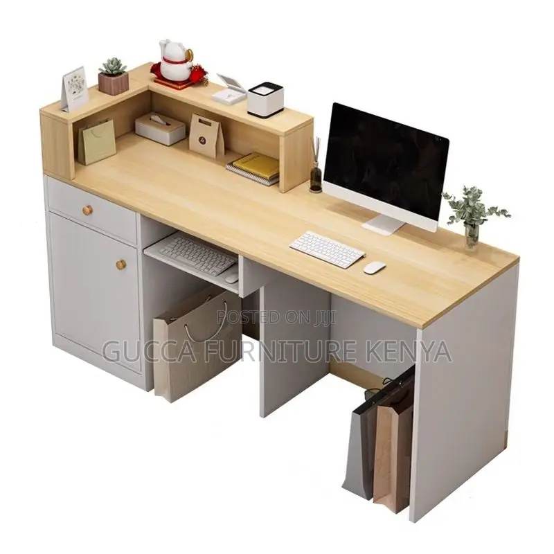 Office Furniture: Office Rectangular Wooden Reception Desk