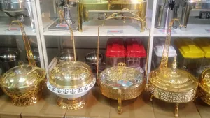 Fancy Gold Cheffing Dishes. High Quality.