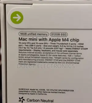 New Desktop Computer Apple Mac Mini M4 16GB SSD 512GB