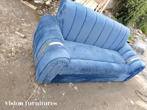 Blue Velvet Three Seater Sofa Set on Sale