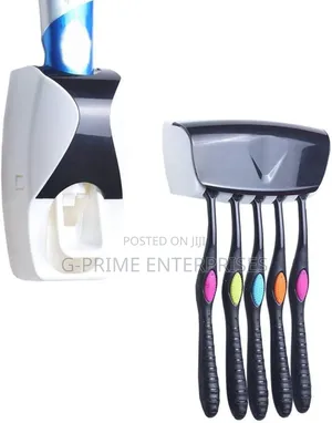 Toothpaste Dispenser With Toothbrush Holder