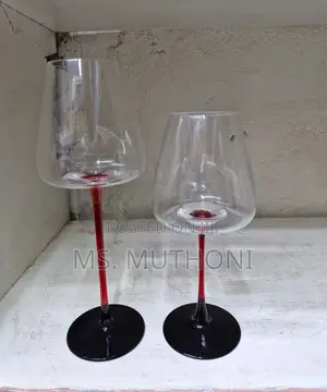 Crystal Glass Concave Red Bottom Long Stem Wine Glass