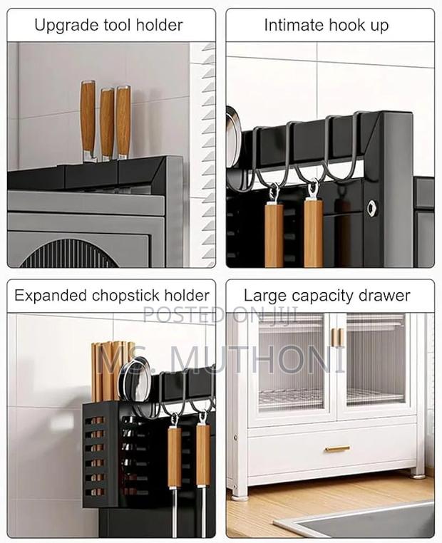 Minimalist Kitchen Countertop Dish Rack With Drawers - thumbnail 3