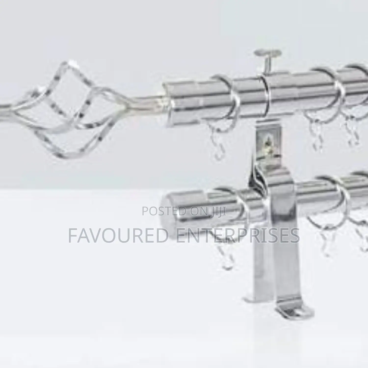 Curtains Rods Double Silver 3m