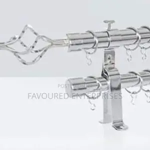Curtains Rods Double Silver 3m