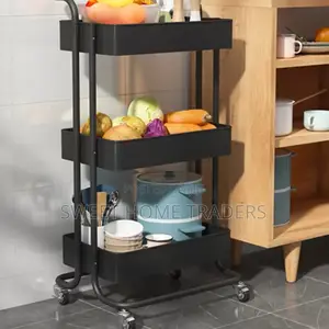 Multi-Functional Movable Trolley Storage Rack Full Metallic