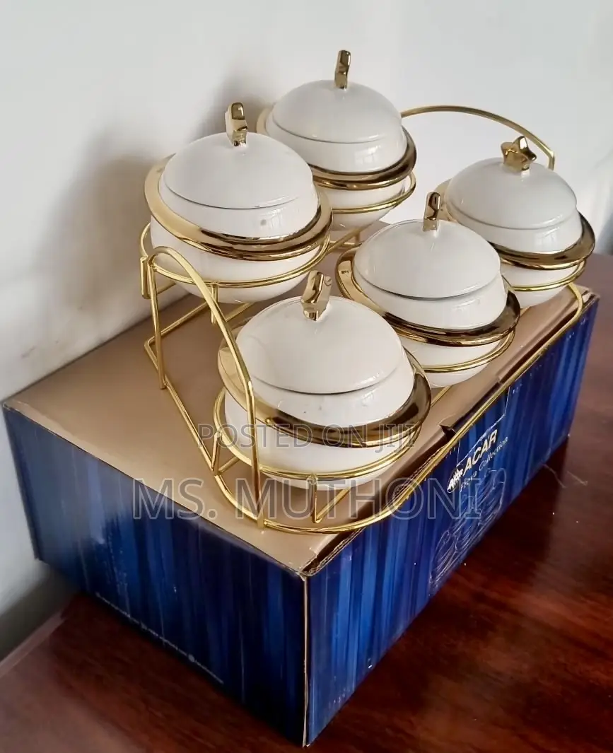 Acar JC7922 - 11pc Golden Sugar Dish Set 5 Sugar Dish