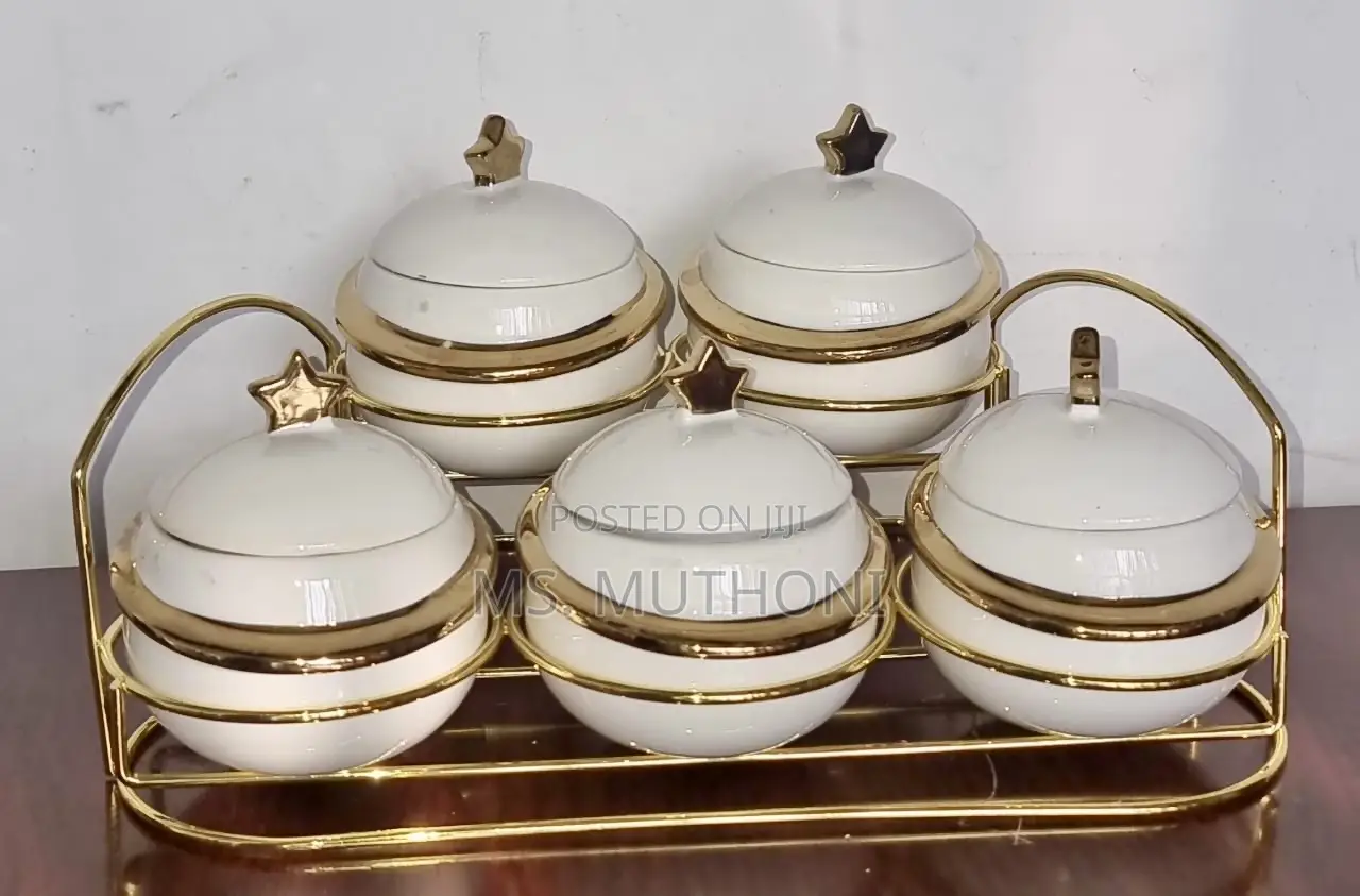 Acar JC7922 - 11pc Golden Sugar Dish Set 5 Sugar Dish