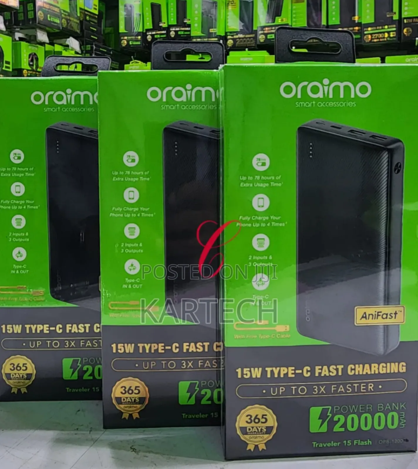 Oraimo Traveler 15 Flash OPB-1200 15W 20,000mah Power Bank