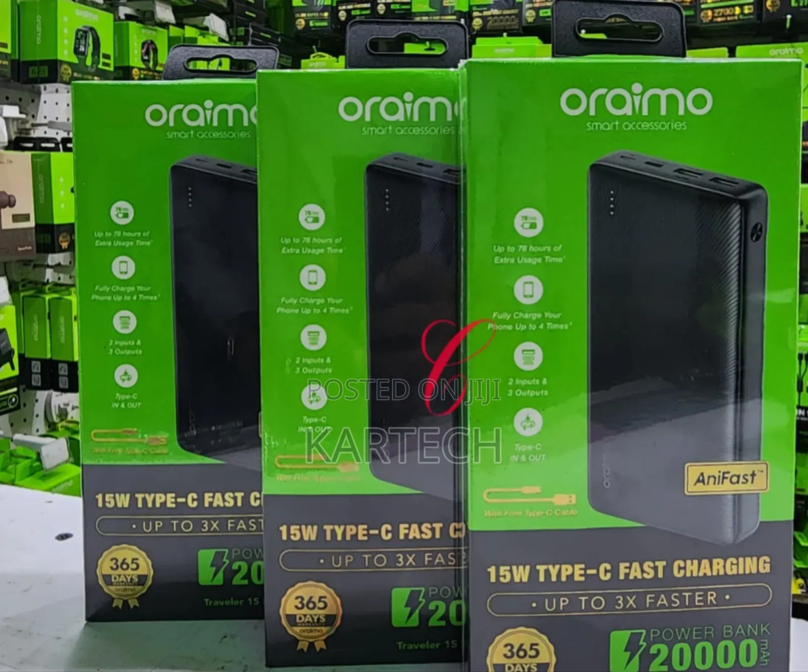 Oraimo Traveler 15 Flash 15W 20,000mah Power Bank
