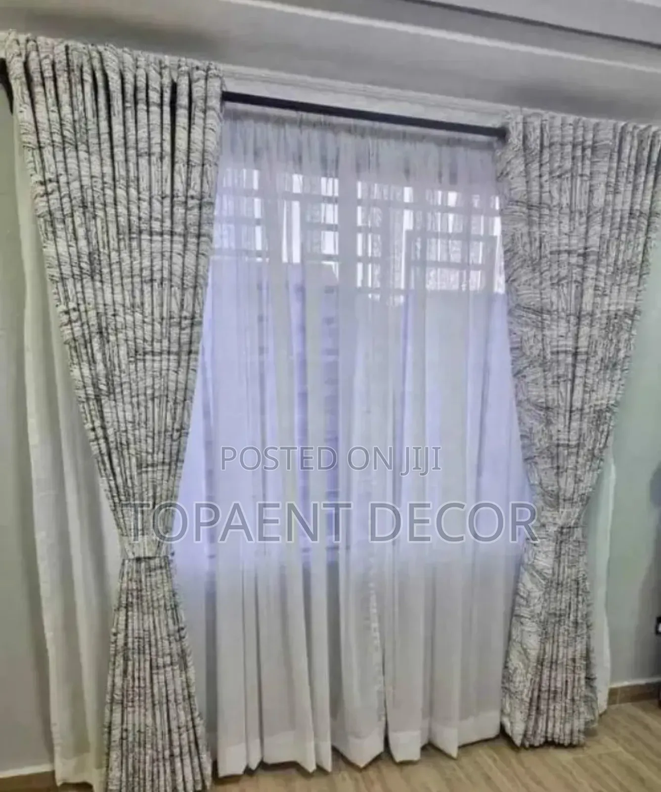 Black and White Curtain Theme and White Sheers