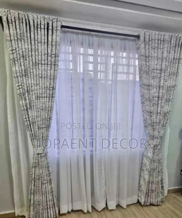 Black and White Curtain Theme and White Sheers - main view