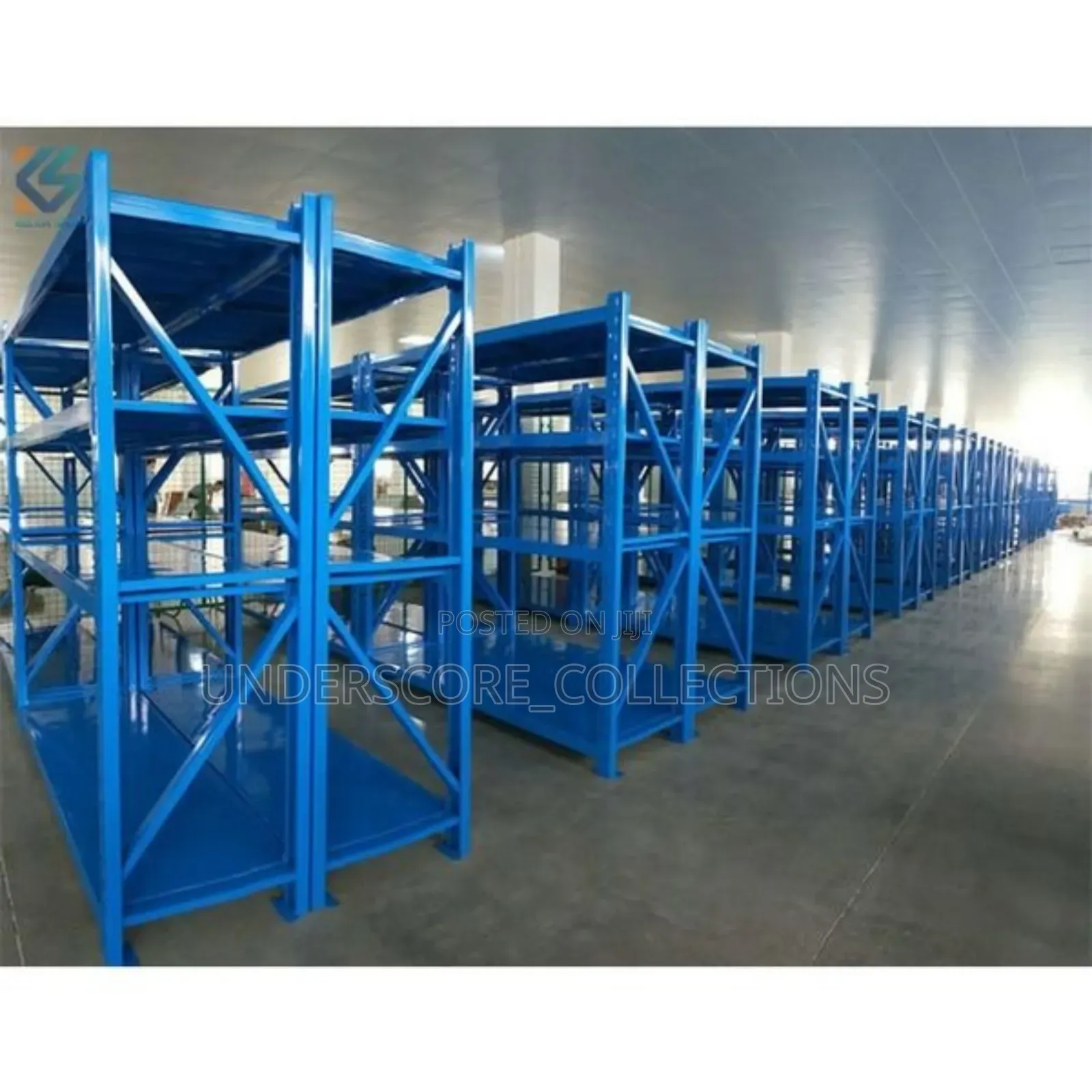 Blue Industrial Storage Racks.