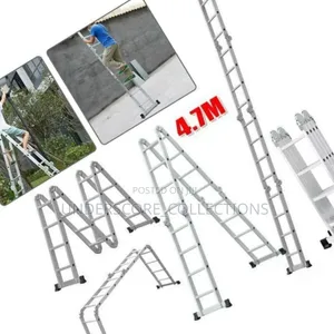 Aluminum Folding Step Extension Platform Ladder.
-4.7m