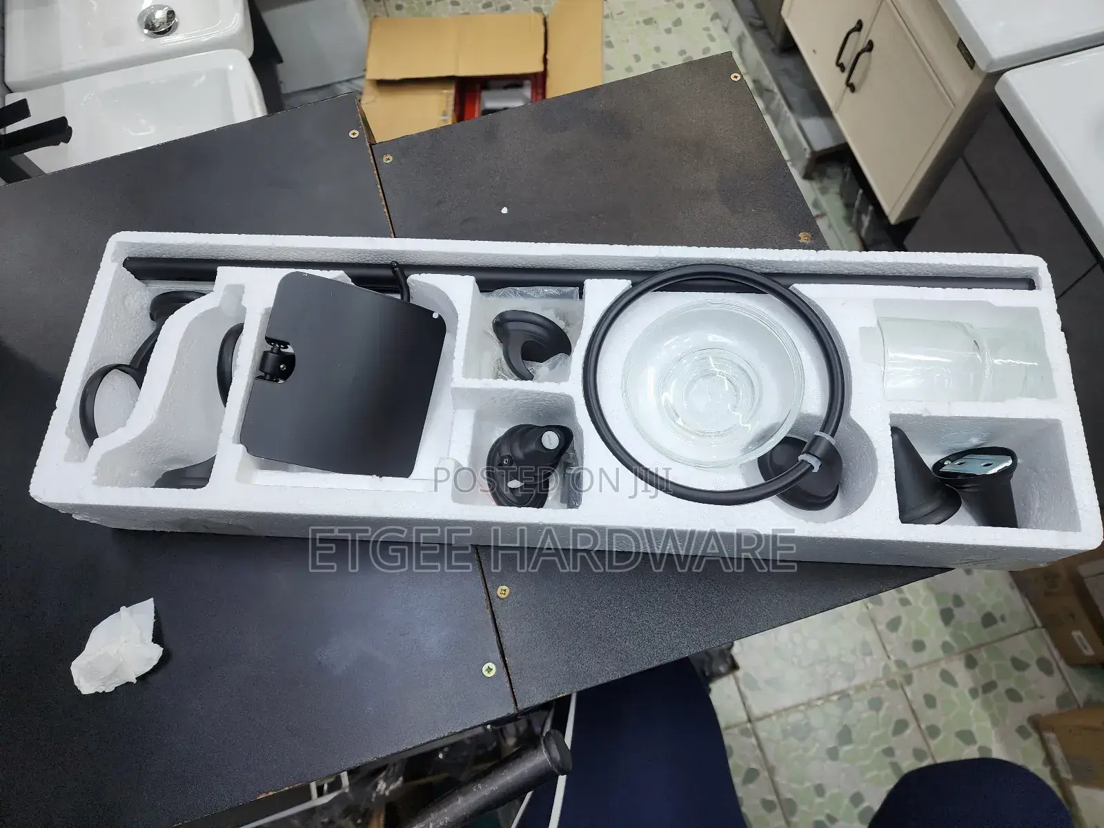 Bathroom Accessories Set Black 7pcs