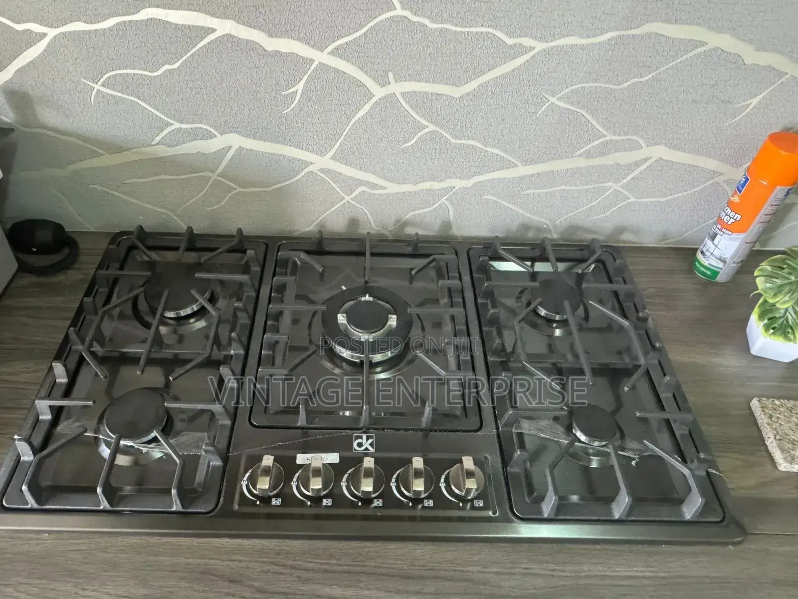 5gas Black Stainless Steel Gas Hob