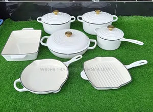 Enamel Cast Iron Cooking Pots White