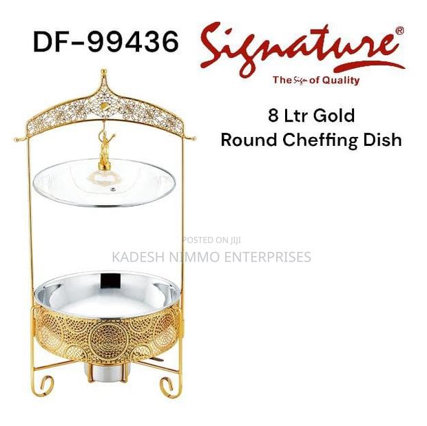 8l Round Gold Cheffing Dish Available