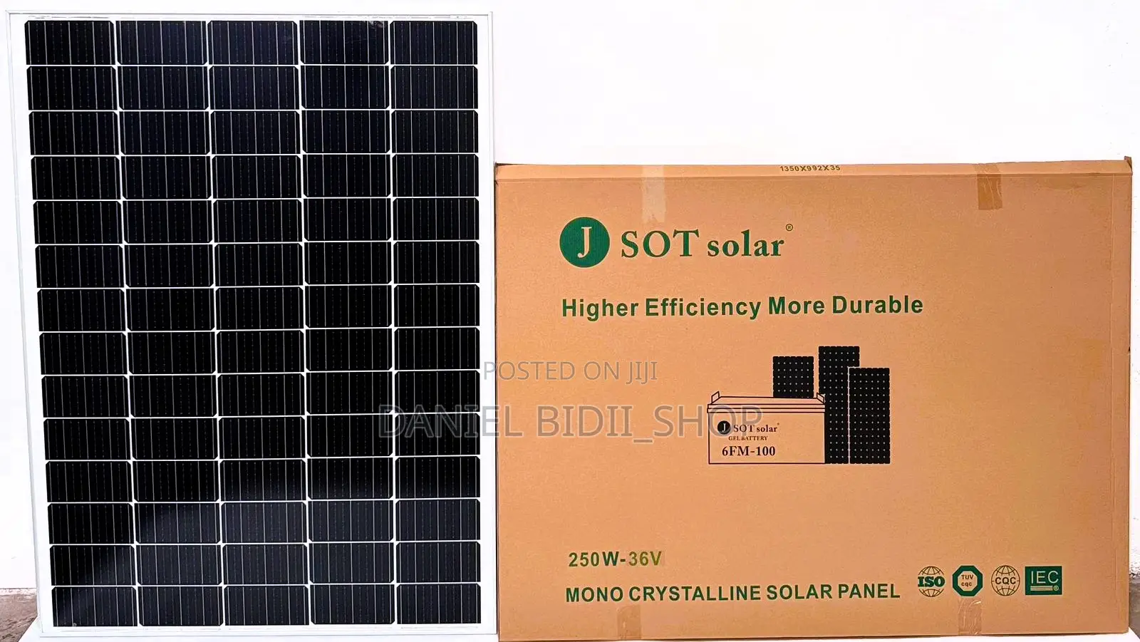 Monocrystalline Solar Panel 250watts 36v J Sot