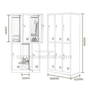 Cabinets: Office 6-Door Locker Steel Storage Cabinet