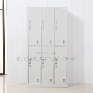 Cabinets: Office 6-Door Locker Steel Storage Cabinet