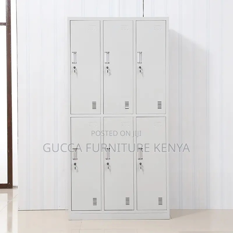 Cabinets: Office 6-Door Locker Steel Storage Cabinet