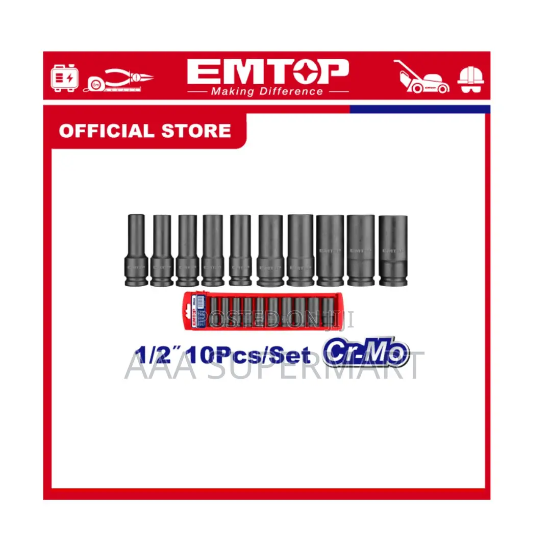 Emtop 10 PCS 12 Impact Socket Set