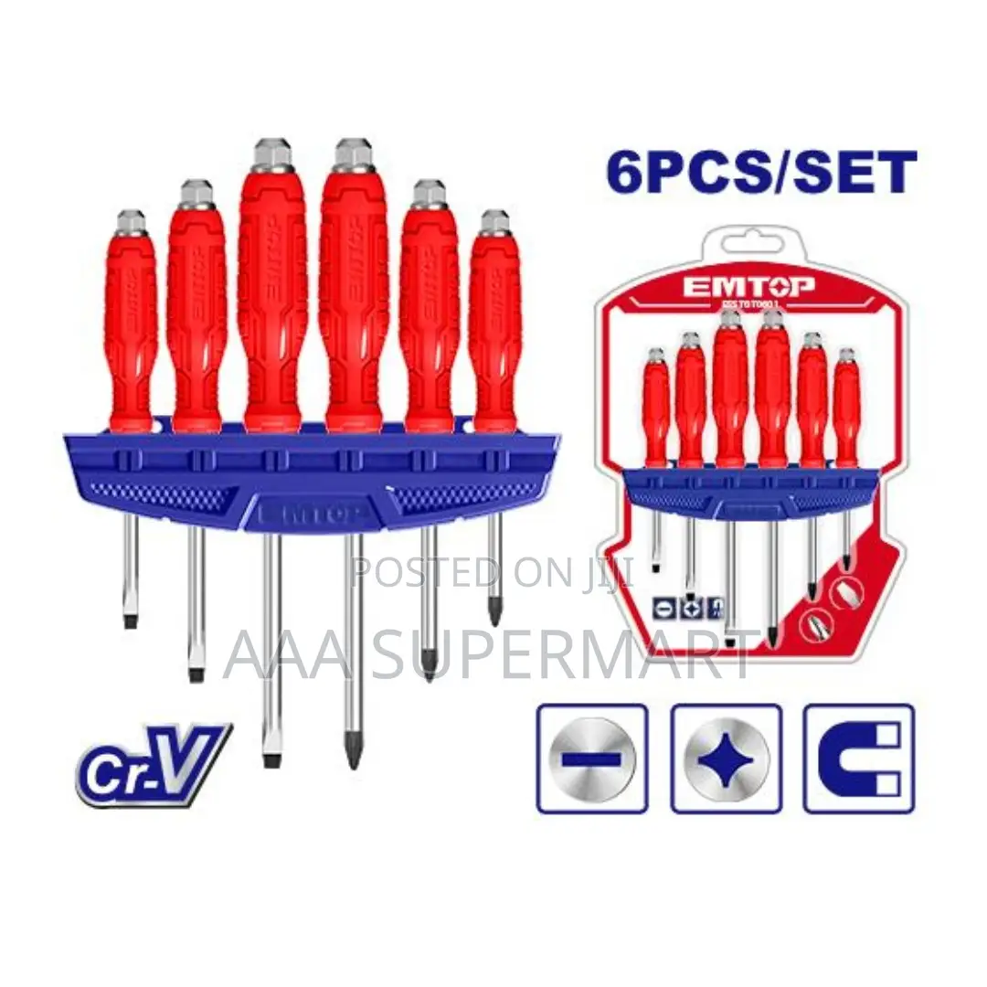 Emtop 6 PCS Go Through Screwdriver Set