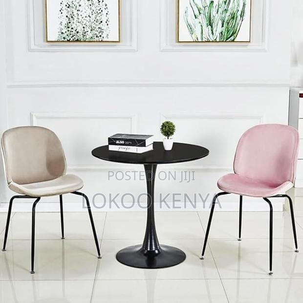 Dining Table : Round Black Eames Table Without Chairs - main view
