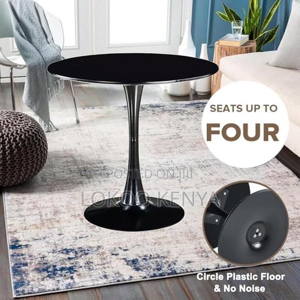 Dining Table : Round Black Eames Table Without Chairs - thumbnail 2