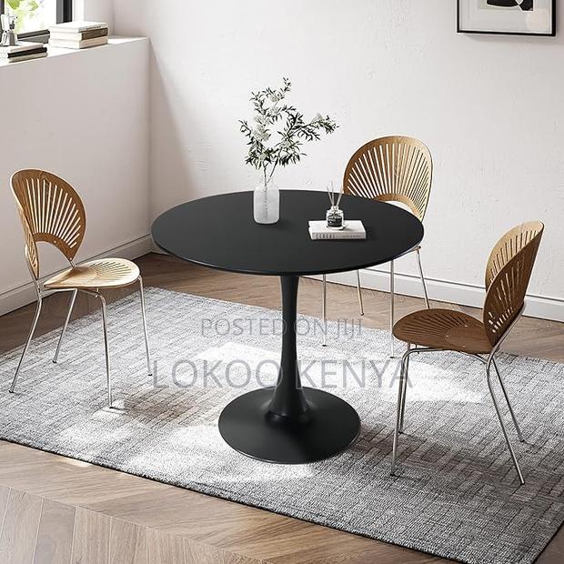 Dining Table : Round Black Eames Table Without Chairs - thumbnail 5