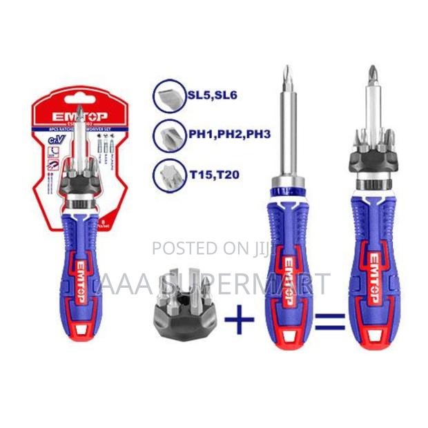 Emtop 8 PCS Ratchet Screwdriver Set